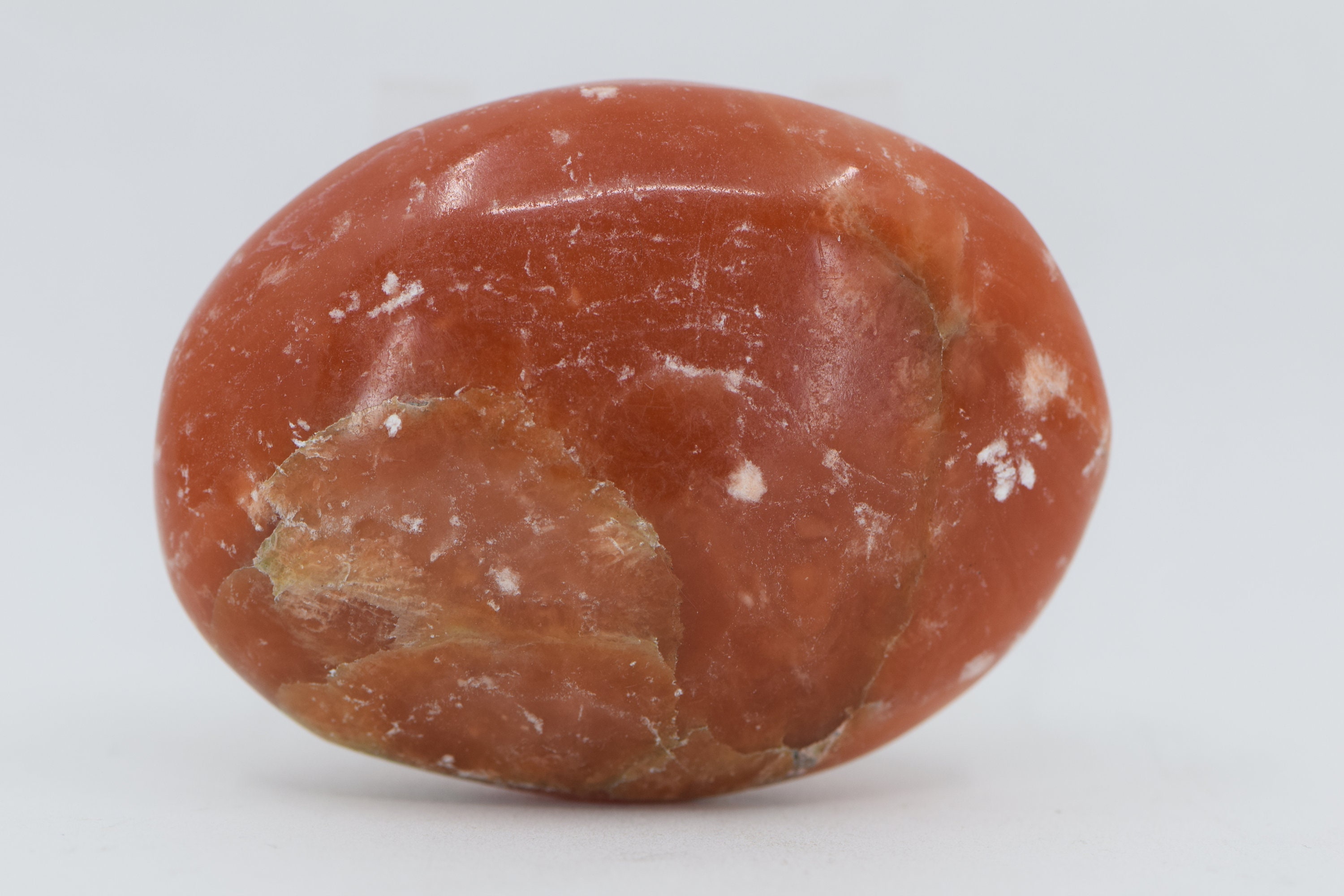 Blood Orange Calcite Palm Stone