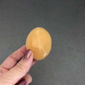 Orange Calcite Crystal Palm Stone (2" Long) for Crystal Magic Stone Crystal Grids Meditation Sacral Chakra Stone Purification Metaphysical