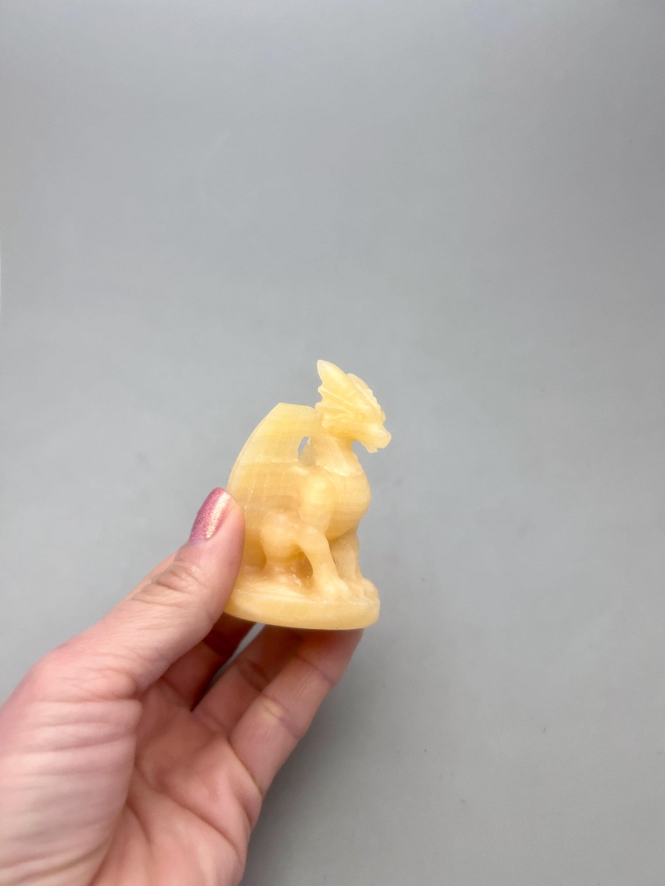 Orange Calcite Flying Dragon Carving Orange Calcite Flying Dragon Carving