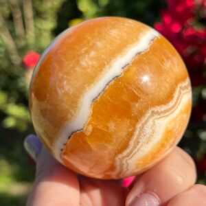 Gemmy Banded Orange Calcite Sphere | Banded Orange Calcite Sphere 65mm Gemmy Banded Orange Calcite Sphere | Banded Orange Calcite Sphere 65mm
