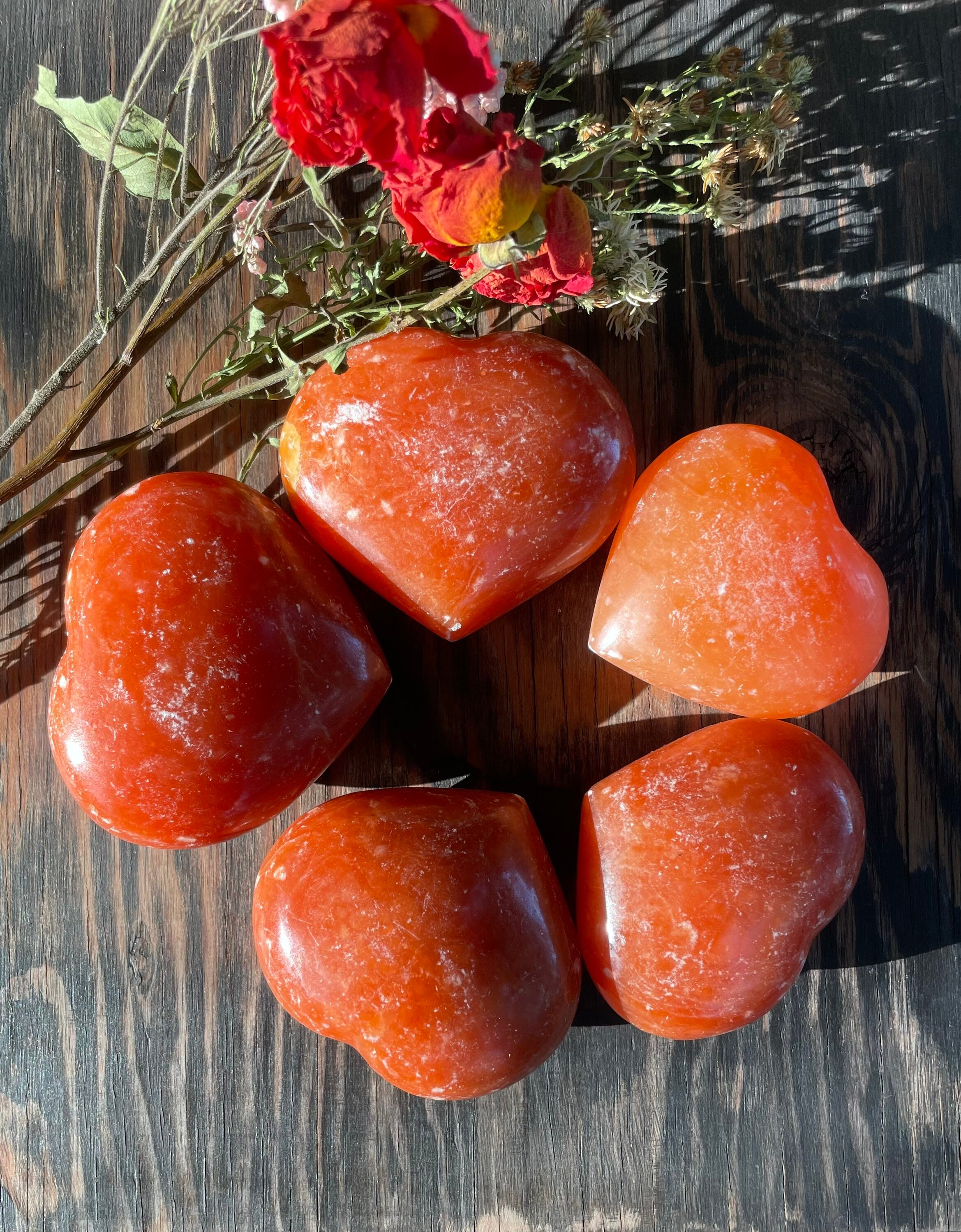 Orange Calcite Heart, Orange Calcite, Qty. 1