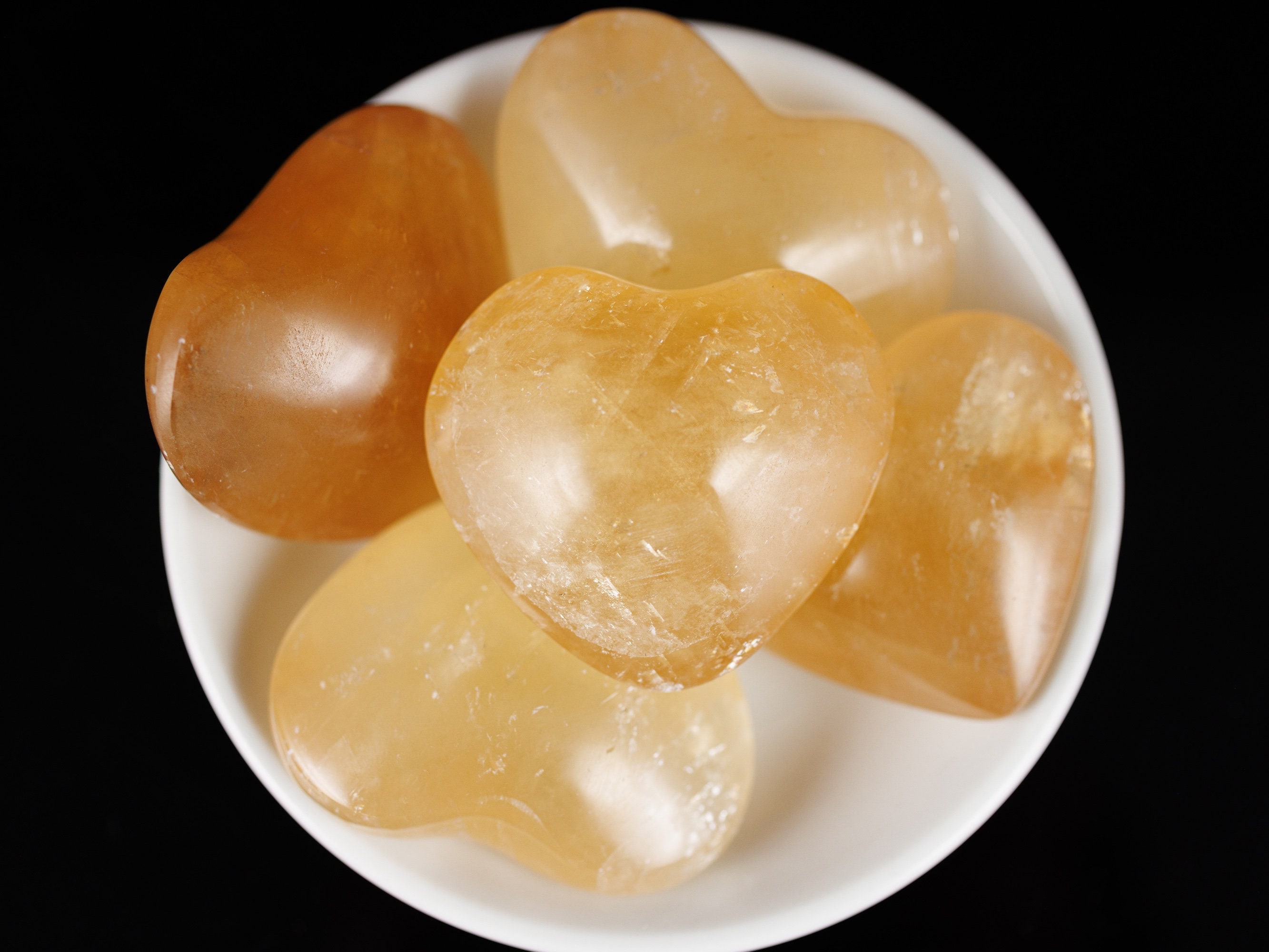 Honey Yellow Orange Calcite Crystal Heart - Self Care, Mom Gift, Home Decor, Healing Crystals And Stones, E0987