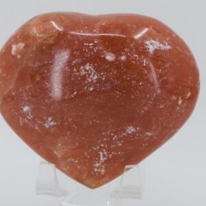 Large Blood Orange Calcite Puffy Heart