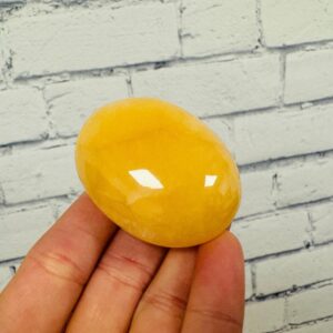 Orange Calcite Palm Stone, Yellow Calcite Pocket Massage Stones, Healing Crystals