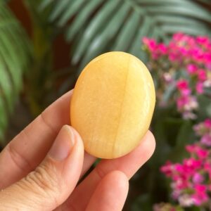 Orange Calcite Palm Stone