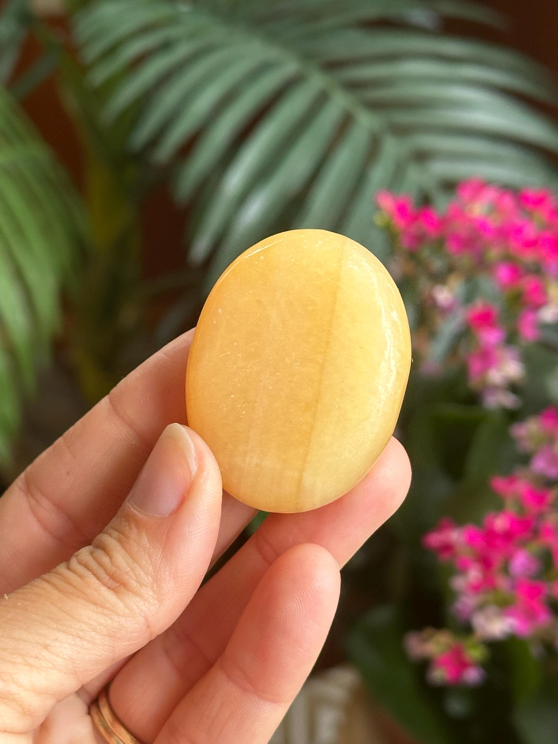 Orange Calcite Palm Stone