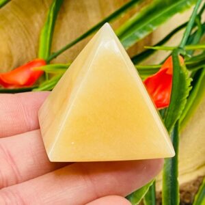 Orange Calcite Pyramid, Yellow Calcite Healing Crystal Point, 1.5 and 2 Inches