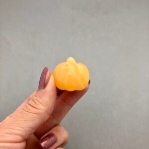 Small Orange Calcite Pumpkin Crystal Carving for Autumn Decor, Fall Decor, Halloween Decor, Spooky Season, Abundance Rituals, Witchy Altars Small Orange Calcite Pumpkin Crystal Carving for Autumn Decor, Fall Decor, Halloween Decor, Spooky Season, Abundance Rituals, Witchy Altars