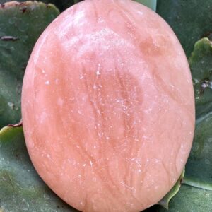 Smooth Orange Calcite Palm Stone