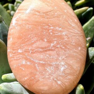 Smooth Orange Calcite Palm Stone