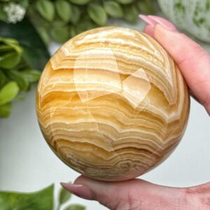 Orange Calcite Sphere | 63mm | - #7 (polished Crystal Ball, Sacral Chakra, Healing Stone, Joy)