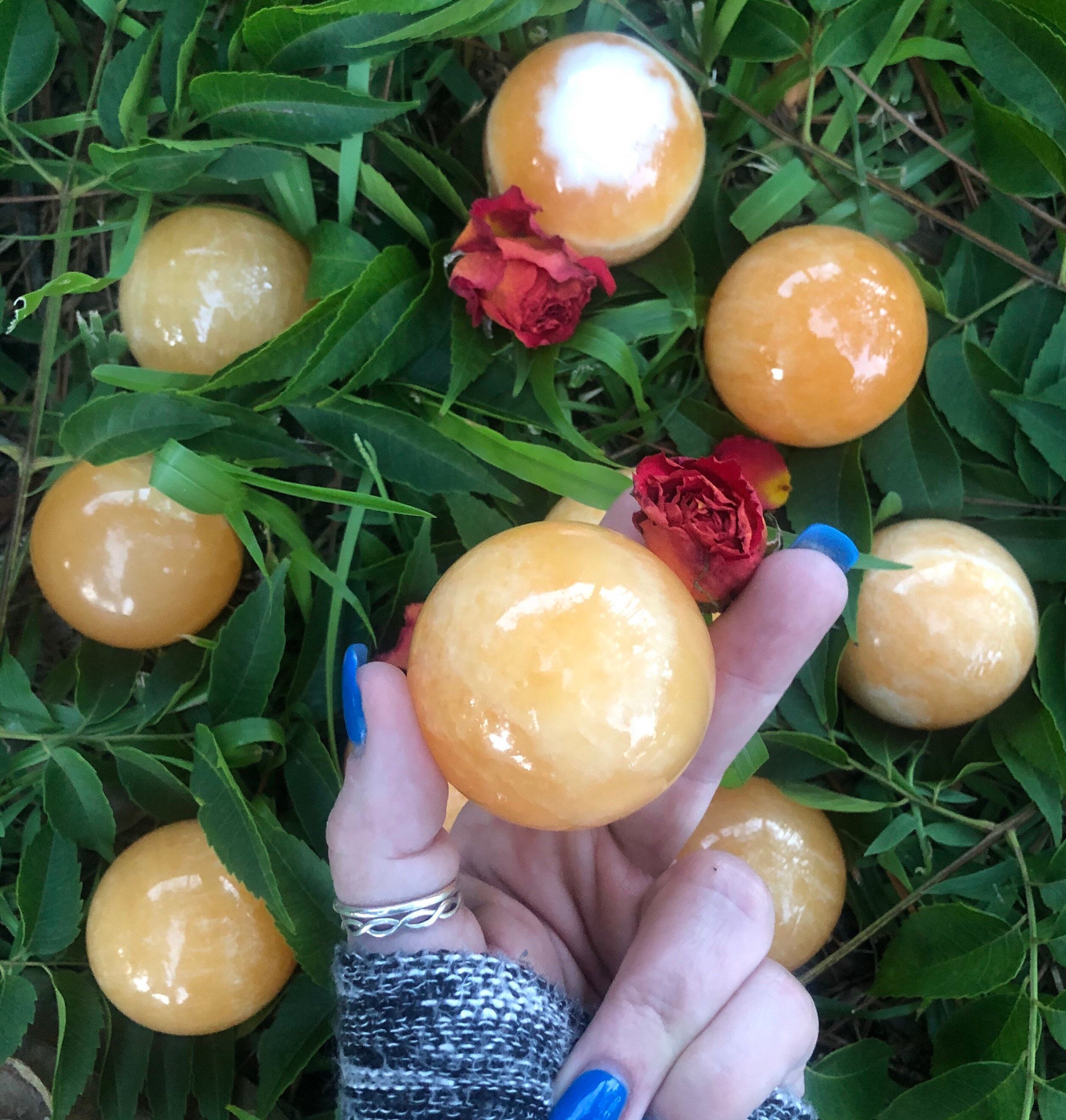Orange Calcite, Orange Calcite Sphere, Qty. 1