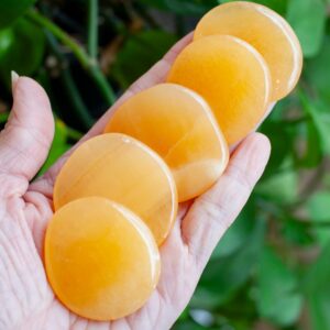 Vibrant Orange Calcite Worry Stone, Orange Calcite Stone, Sacral Chakra, Positivity