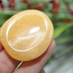 Orange Calcite Worry Stone | Yellow Calcite Pocket Stones | Hand Polished Thumb Stones | Chakra | Healing Gemstone | Massage Stones