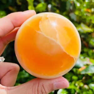 Xl Orange Calcite Sphere: 345g Natural Gemstone Crystal Display 62mm