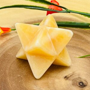 Yellow Calcite Merkaba, Orange Calcite Healing Crystal, Reiki, 2 inches