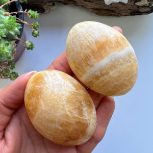 Orange Calcite Palm Stone, Worry Stone, Pocket Stone Orange Calcite Palm Stone, Worry Stone, Pocket Stone