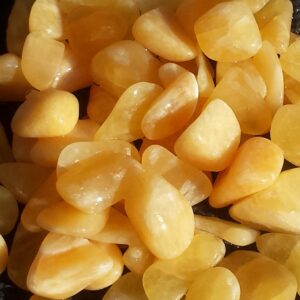 Orange Calcite Crystal Partially Polished Tumbled Stones, 1.5 lbs Lot, Avg Size 1.0", Size Range 0.625 to 1.5" - READ the Description! -