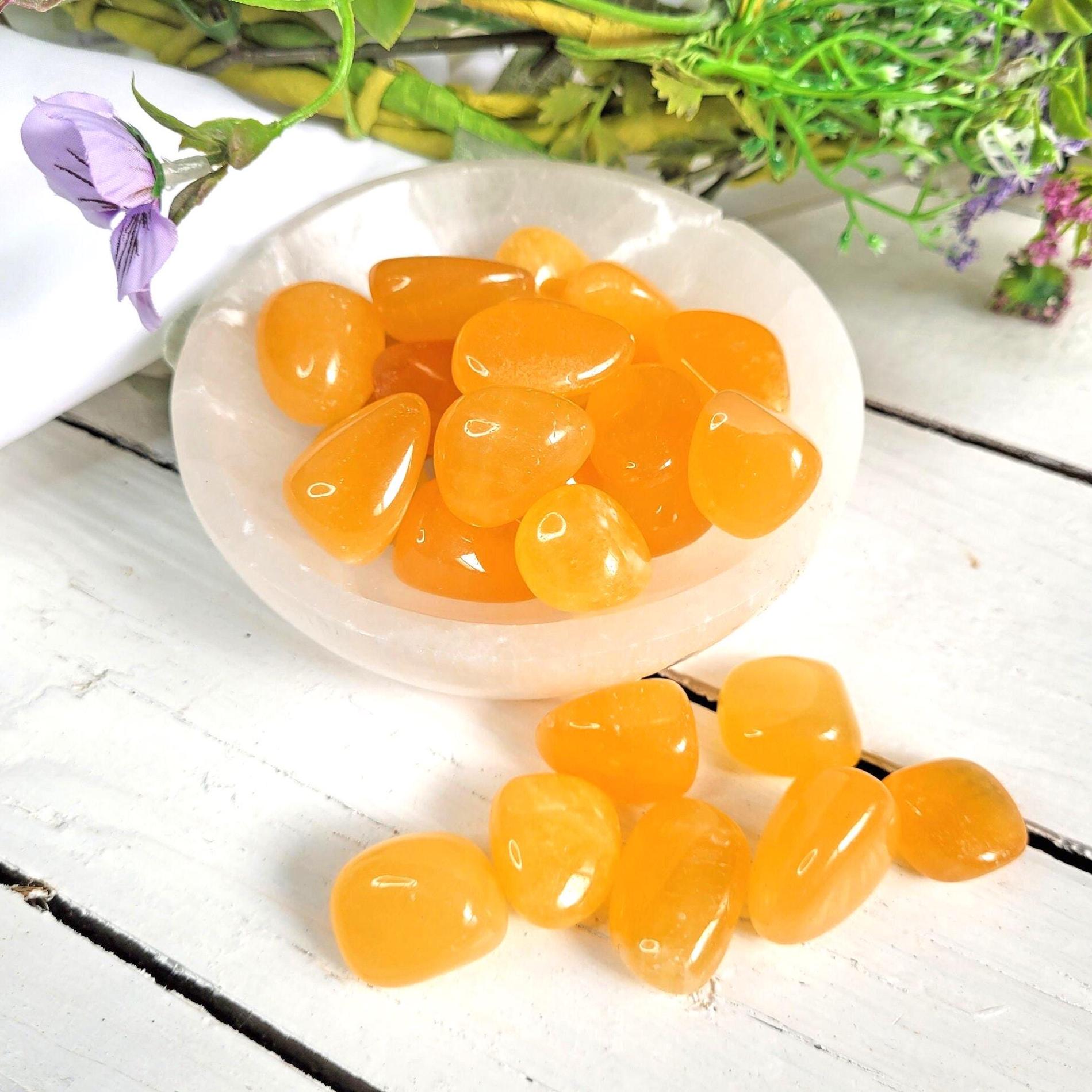 Orange Calcite Crystal Tumblestones • Ethically Sourced