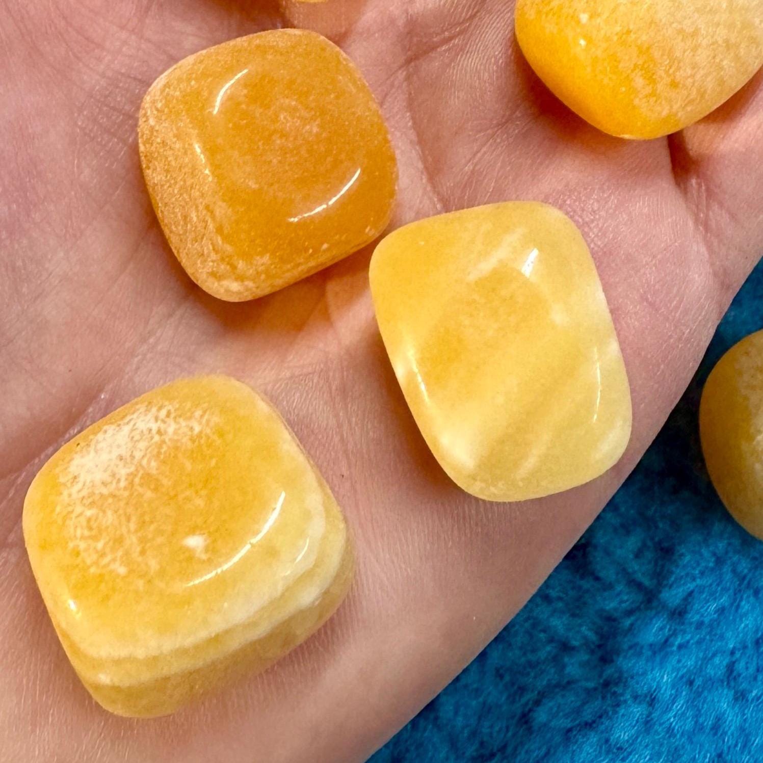 Orange Calcite Tumble Pumpkin Crystal Halloween Gemstone Decor Pumpkin Crystal Fall Decor Orange Calcite Tumble Calcite Gemstone Tumbly Elf