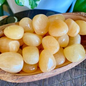 Orange Calcite Tumbled Stone , Natural Gemstone Crystal