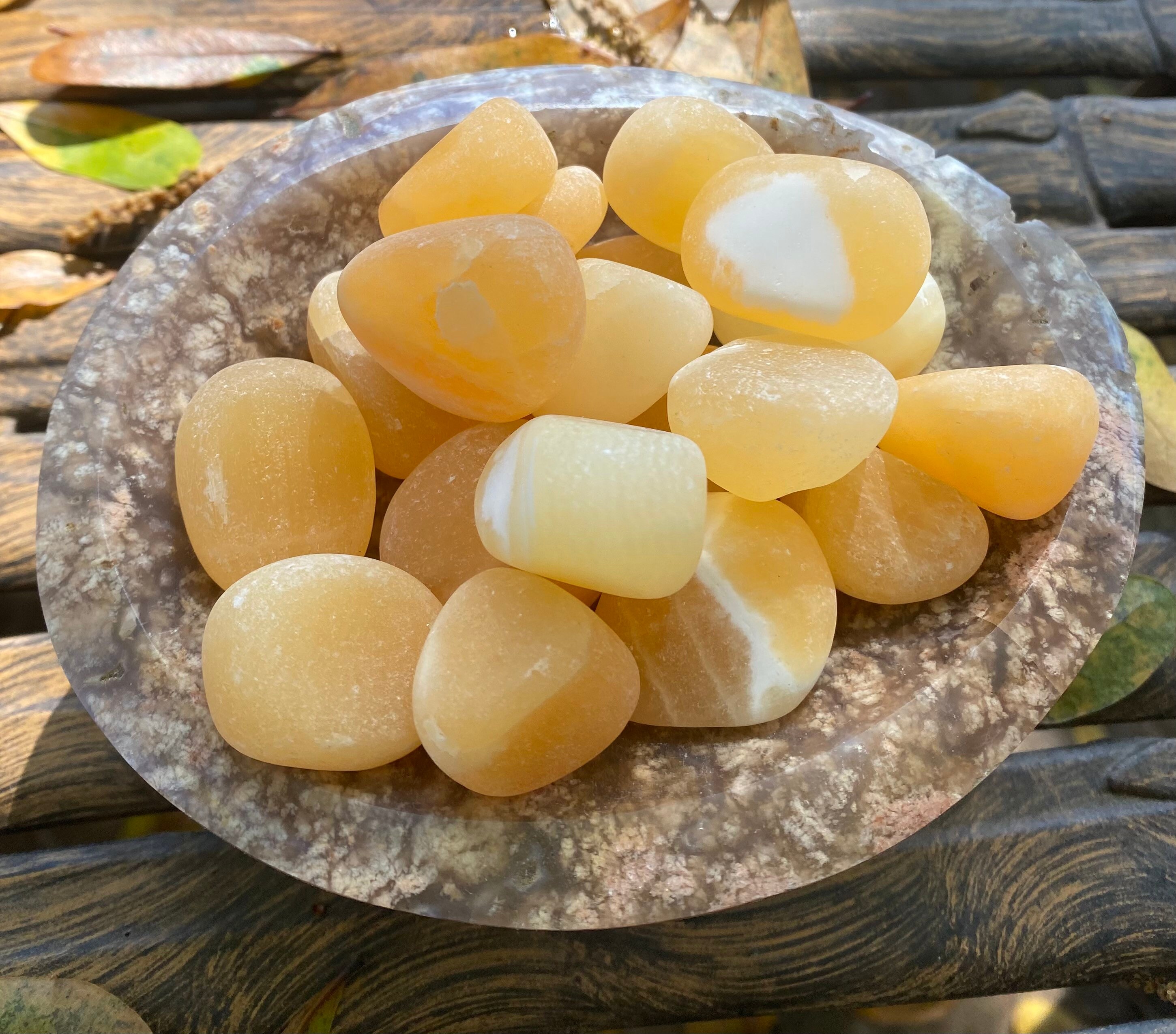 Orange Calcite, Orange Calcite Tumble, Sherbet Calcite, Qty. 1, Matte Tumble
