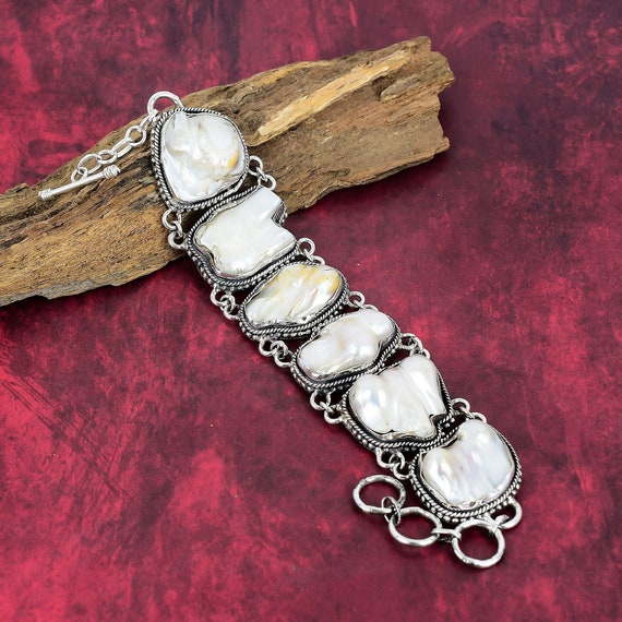 Blister Biwa Pearl Bracelet, 925 Sterling Silver Bracelet, Adjustable Chain Bracelet, Gemstone Bracelet, Handmade Jewelry, Gift For Woman. Blister Biwa Pearl Bracelet, 925 Sterling Silver Bracelet, Adjustable Chain Bracelet, Gemstone Bracelet, Handmade Jewelry, Gift For Woman.