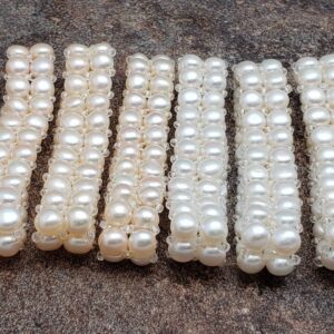 Button Pearl Bracelet, Two Rows, 6.5 Inch
