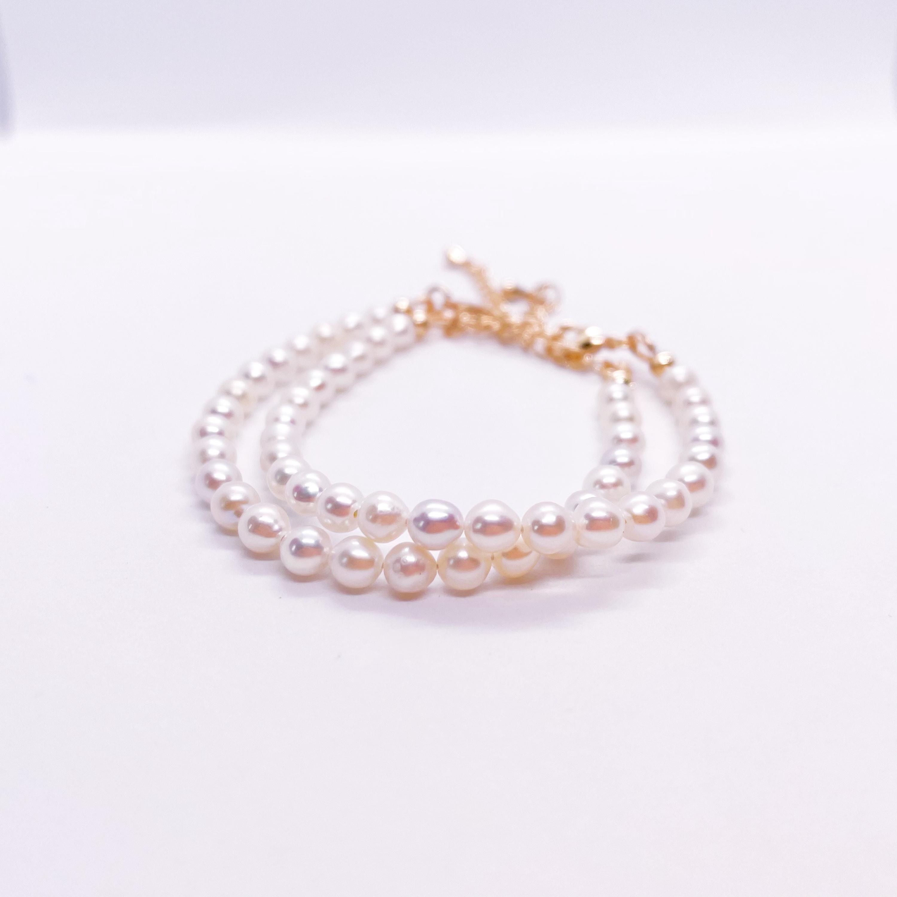 Freshwater Pearl Bracelet, Natural Dainty Pearl 4.5–5mm, Minimalist Everyday Jewelry, Graduation Gift Bracelet, June Birthstone Gift For Her