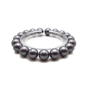 Gray Shell Pearl Bracelet Matte Round Size 8mm 10mm 7.5" Length