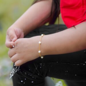 Natural Freshwater Pearl Chain Bracelet Gemstone Bracelet Wedding Jewelry Dainty Bracelet Minimalist Bracelet Anniversary Gift