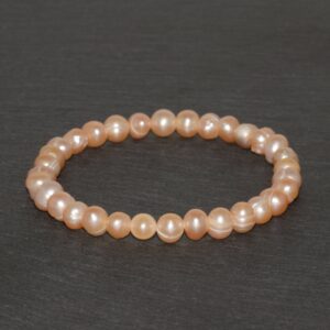 Pink Freshwater Pearl Bracelet: 6mm Beaded Gemstone Stacking Bracelet