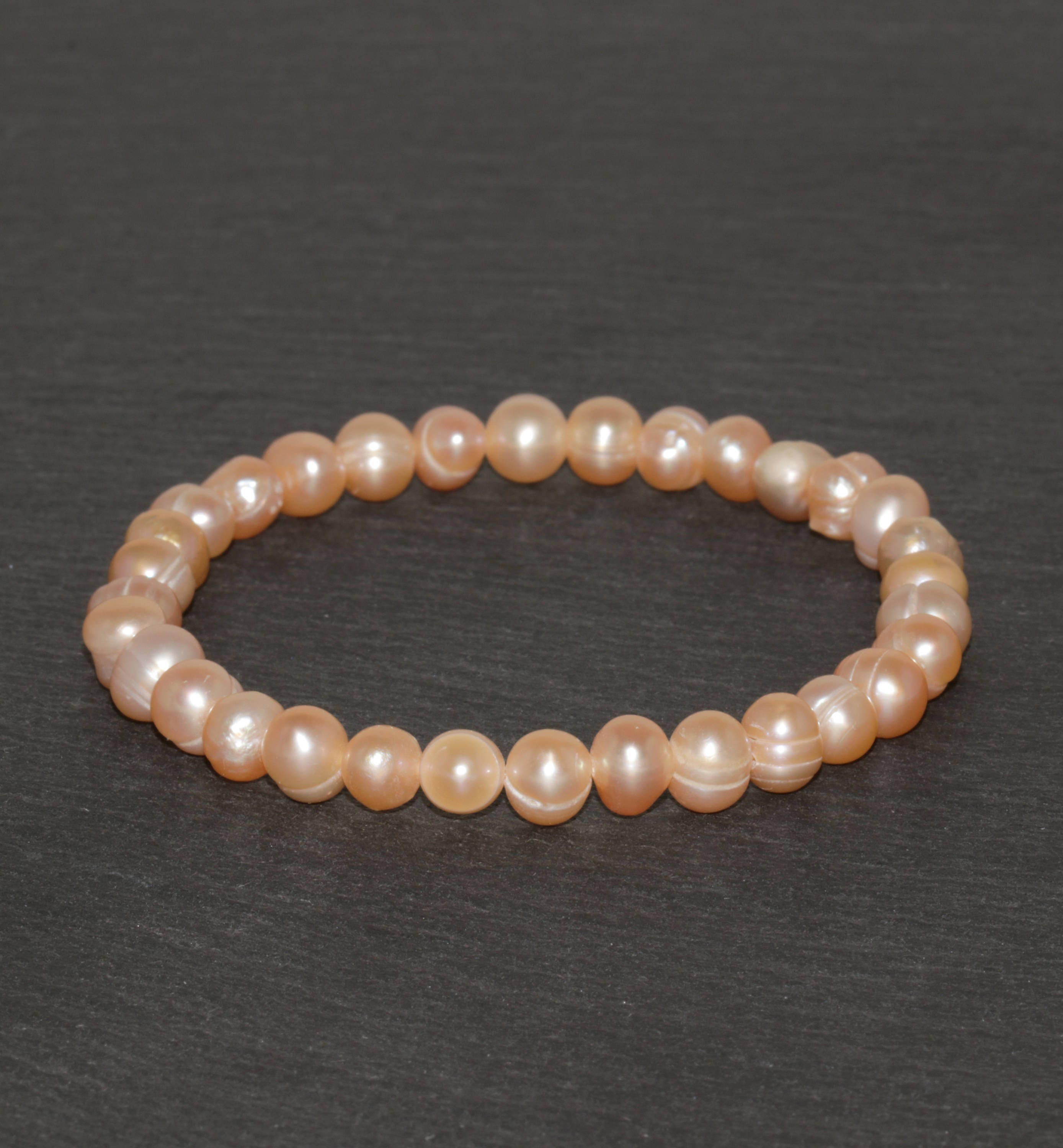Pink Freshwater Pearl Bracelet: 6mm Beaded Gemstone Stacking Bracelet