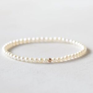 Pearl Stretch Bracelet: Sterling Silver, Gold Filled Or Solid 14k Gold