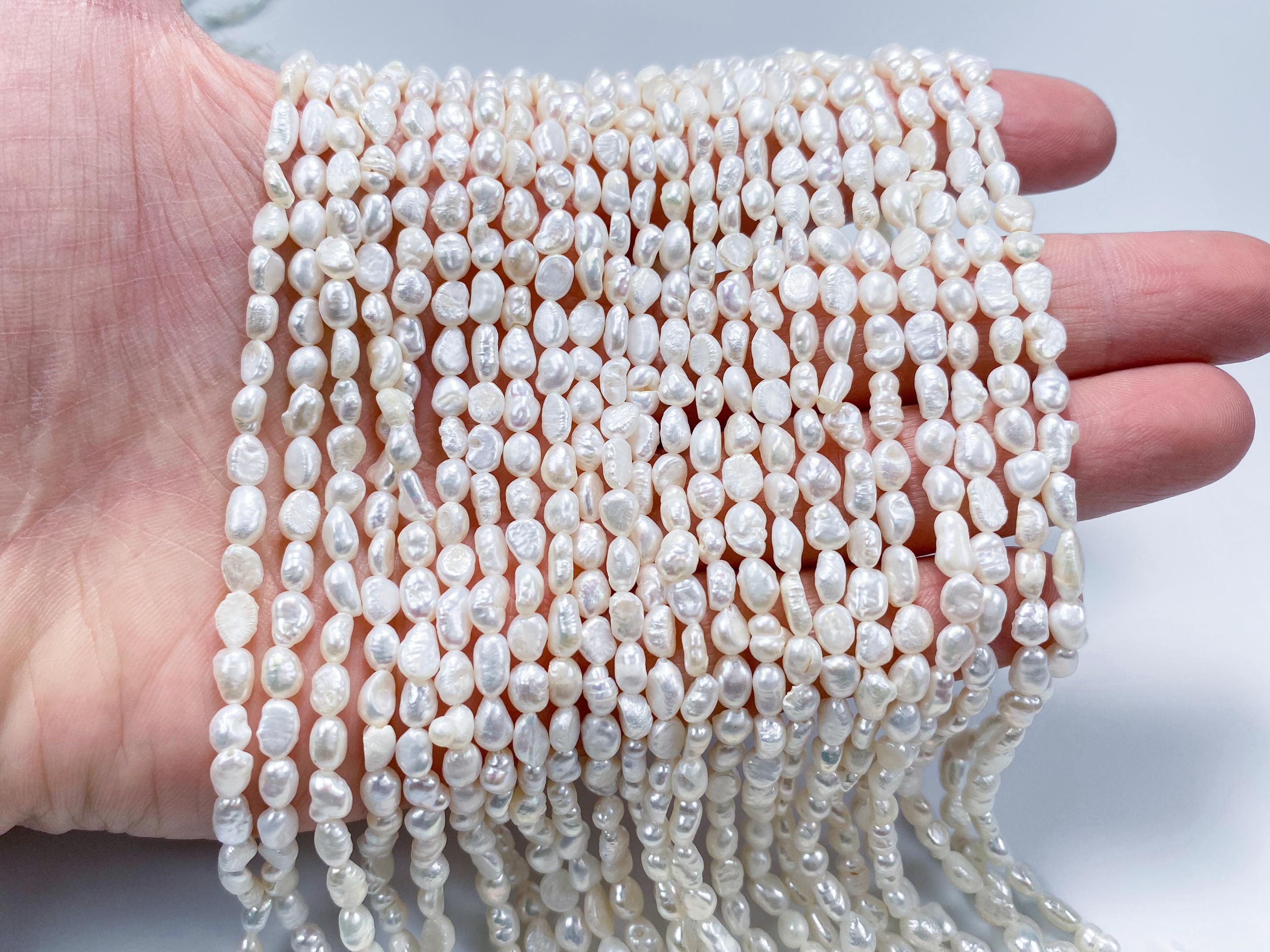 3~4mm Small Nugget Pearl Beads,pearl Necklace,natural White Pearl,fresh Water Pearl Beads,seed Pearl,luster Pearl,pearl For Jewelry Making.