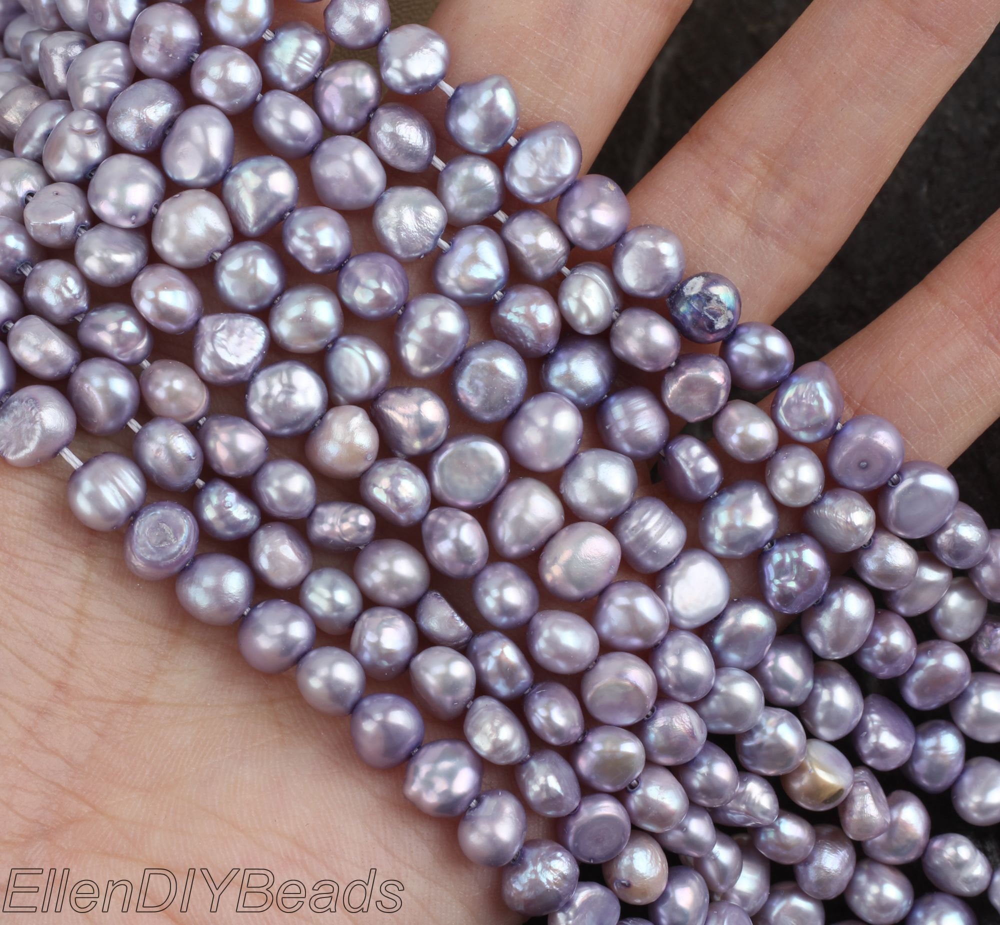 6-7mm Good Quality Nugget Pearl Beads, Lavender Freshwater Pearl Beads, Loose Pearl Beads, Wholesale Pearls For Jewelry--15inches--lm002-14