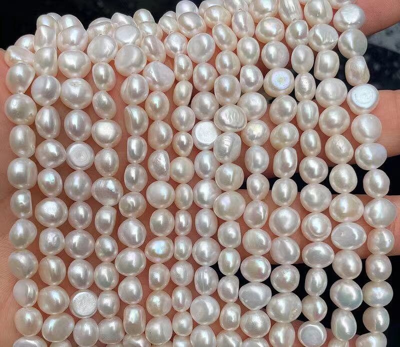 7-8mm Natural Freshwater Pearls Loose Nugget Beads,freshwater Pearls Diy Loose Beads Wholesale,15 Inches One Starand