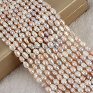 8-9mm Nugget Pearls, Natural Pearls, Nugget Pearl Supplies, Handmade Jewelry Making, Loose Wedding Pearls, Full Strand--14 Inches---ln005-32