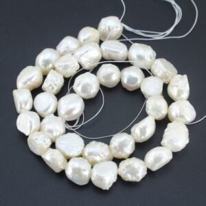9-11mmx11-12mm Natural White Pearl Beads,Baroque Nugget, Loose Freshwater Pearl Beads,DIY Pearls,Ntural Pearls for Jewelry Making-33pcs-NP13 9-11mmx11-12mm Natural White Pearl Beads,Baroque Nugget, Loose Freshwater Pearl Beads,DIY Pearls,Ntural Pearls for Jewelry Making-33pcs-NP13