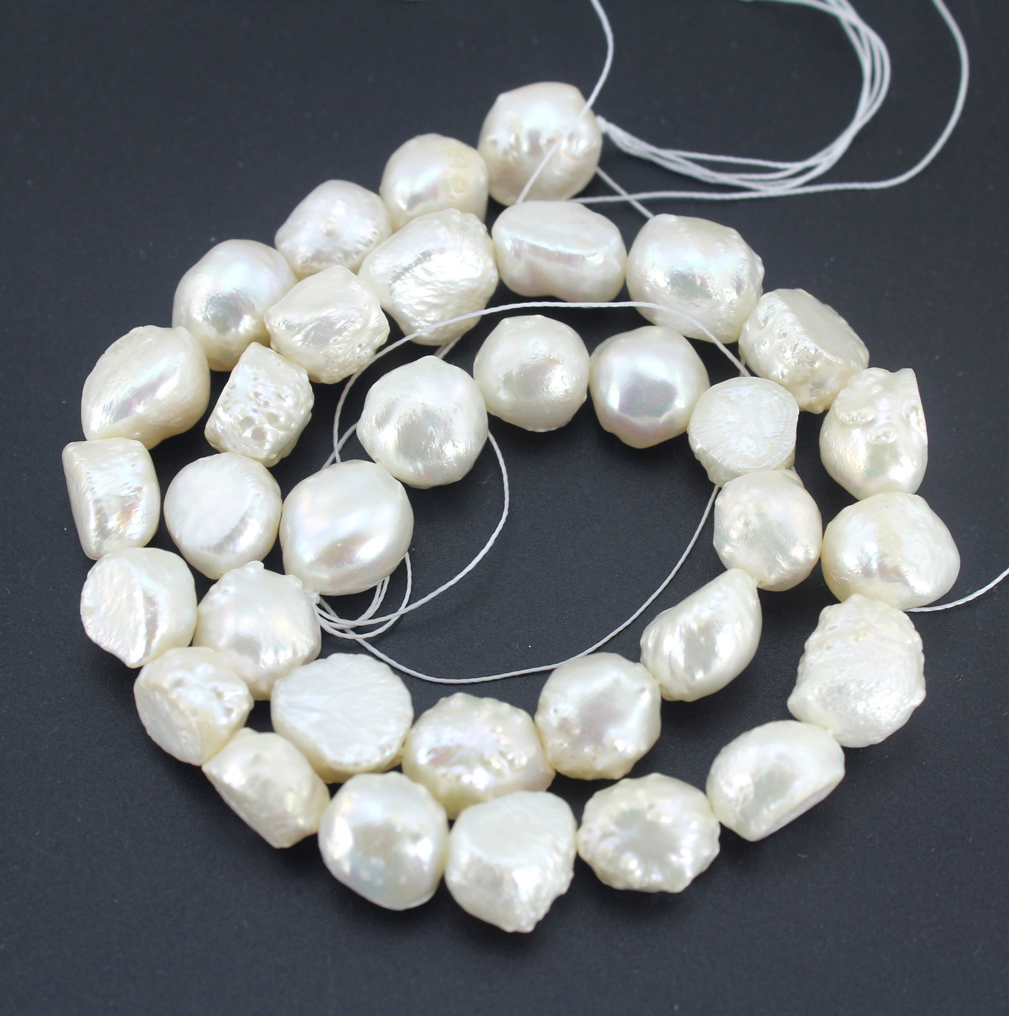 9-11mmx11-12mm Natural White Pearl Beads,baroque Nugget, Loose Freshwater Pearl Beads,diy Pearls,ntural Pearls For Jewelry Making-33pcs-np13