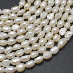 Fresh Water Pearl Beads, White, Nugget, Approx. 7x9 mm, 14 Inch, Full strand, Approx. 40 beads, Hole 0.6mm (232047004) Fresh Water Pearl Beads, White, Nugget, Approx. 7x9 mm, 14 Inch, Full strand, Approx. 40 beads, Hole 0.6mm (232047004)