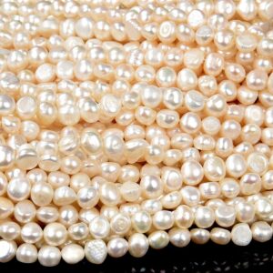 Natural Baroque Freshwater Ivory White Pearl Gemstone Pebble Nugget 6-7mm Loose Beads (s30) Natural Baroque Freshwater Ivory White Pearl Gemstone Pebble Nugget 6-7mm Loose Beads (s30)