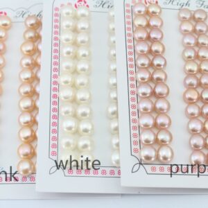 Aaa6-6.5mm Half Drilled Button Pearl Beads,natural Freshwater Pearls, Loose Pearl Beads,earring Stud Pearl Material,wholesale Pearls