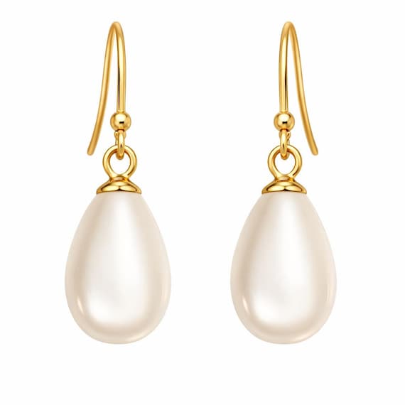 Classic Drop Pearl Earrings For Women, 925 Sterling Silver, Wedding Gift
