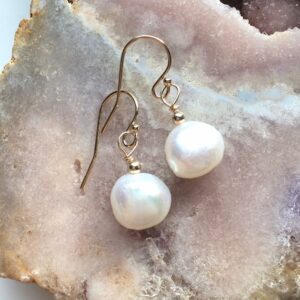 Dainty Pearl Drop Earrings: Sterling Silver or Gold Fill, June Birthstone