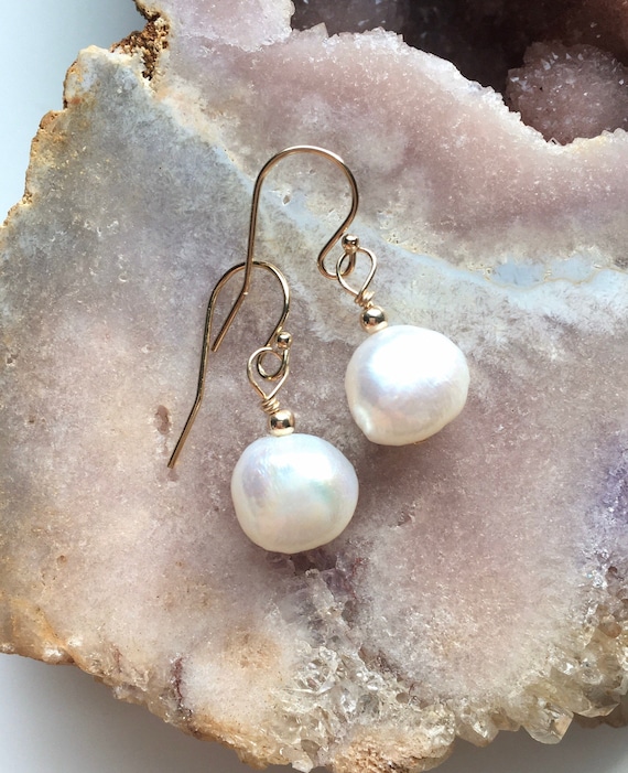 Dainty Pearl Drop Earrings: Sterling Silver Or Gold Fill, June Birthstone