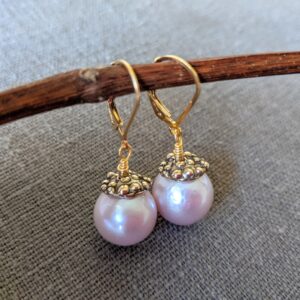 Edison Pearl Earrings: Gold Filled Silver Bronze