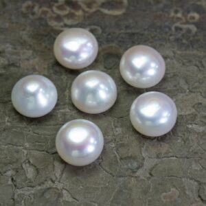 Half Drilled Freshwater Pearls - White Pearl Bread Shape Beads - Pearl Beads For Earrings - Half Hole Pearl Beads For Wedding Jewelry
