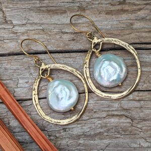 Large Pearl Earrings, Gold Filled Silver Bronze, Statement Pearl Earrings