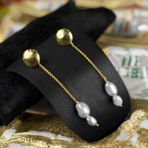 Natural Pearl Beaded Charms Earrings Minimalist Earrings Vintage Earrings Bridesmaid Jewelry Anniversary Gift Wedding Earrings